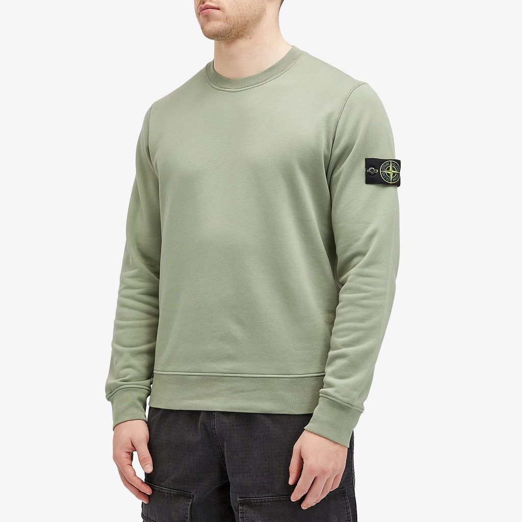 Stone Island Men's Garment Dyed Crew Neck Sweatshirt Sage